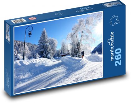 Zimní krajina - cesta - puzzle 260 dílků