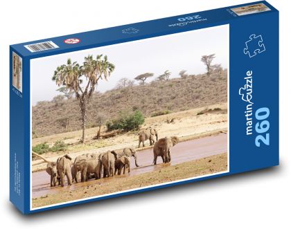Elefantenherde - Puzzle - 260 Teile