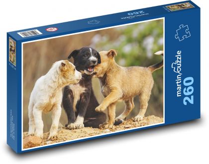 Pes - štěňata - Puzzle 260 dílků, rozměr 41x28,7 cm