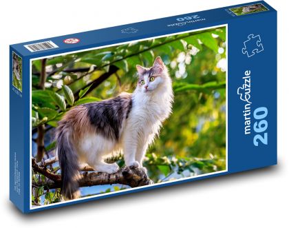 Zwierzę domowe - kot na drzewie - Puzzle 260 elementów, rozmiar 41x28,7 cm
