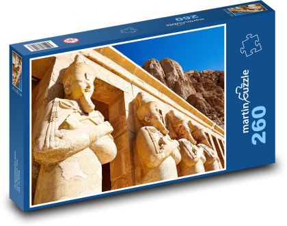 Egipt - posągi - Puzzle 260 elementów, rozmiar 41x28,7 cm