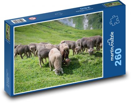 Wypasane owce - Puzzle 260 elementów, rozmiar 41x28,7 cm