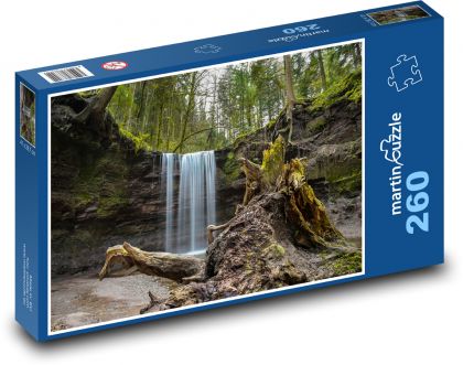 Gorge - waterfall - Puzzle 260 pieces, size 41x28.7 cm 