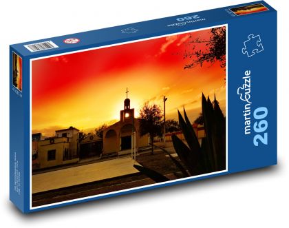 Sunset - Church - Puzzle 260 pieces, size 41x28.7 cm 
