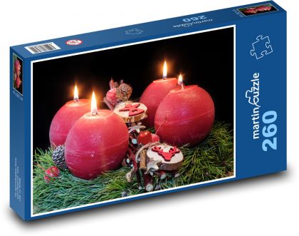 Advetní věnec - vánoce - Puzzle 260 dílků, rozměr 41x28,7 cm