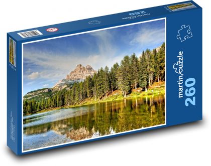 Lago Antorno - Dolomity - Puzzle 260 elementów, rozmiar 41x28,7 cm
