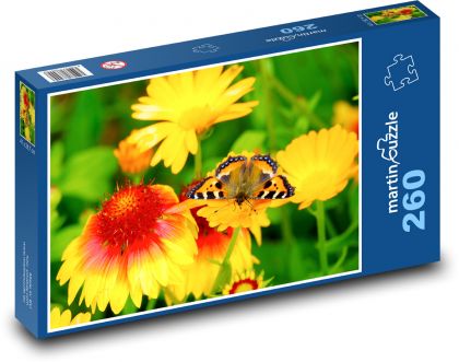 Motýľ - kvety - Puzzle 260 dielikov, rozmer 41x28,7 cm