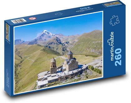 Gruzie - Kostel Nejsvětější Trojice - Puzzle 260 dílků, rozměr 41x28,7 cm