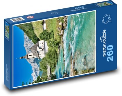 Alpy - Kostol - Puzzle 260 dielikov, rozmer 41x28,7 cm