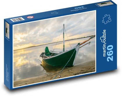 Rybársky čln - jazero - Puzzle 260 dielikov, rozmer 41x28,7 cm