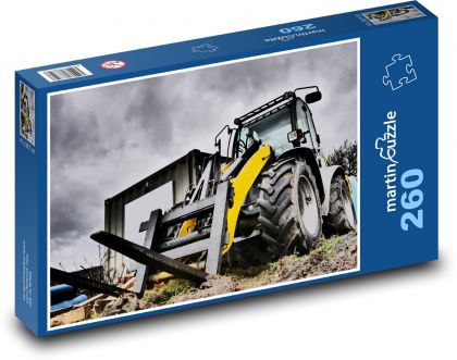 Stavebná technológia - čelný nakladač - Puzzle 260 dielikov, rozmer 41x28,7 cm