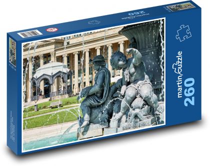 Stuttgart - fontanna - Puzzle 260 elementów, rozmiar 41x28,7 cm