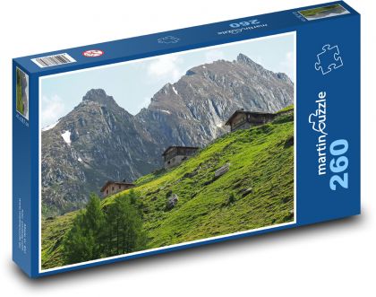 Alpy - horské chaty - Puzzle 260 dielikov, rozmer 41x28,7 cm