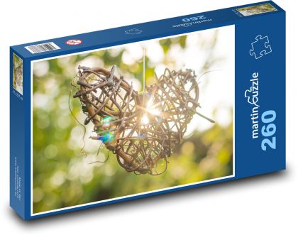 Prútené srdce - Puzzle 260 dielikov, rozmer 41x28,7 cm