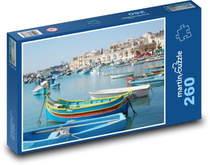 Rybárska dedina - prístav - Puzzle 260 dielikov, rozmer 41x28,7 cm