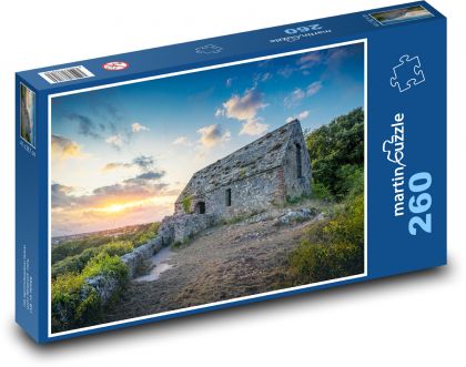 Opuszczony dom - zachód słońca - Puzzle 260 elementów, rozmiar 41x28,7 cm