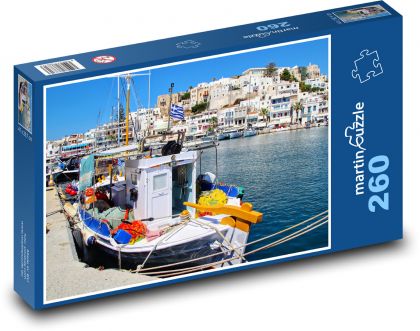 Łódź - Grecja - Puzzle 260 elementów, rozmiar 41x28,7 cm