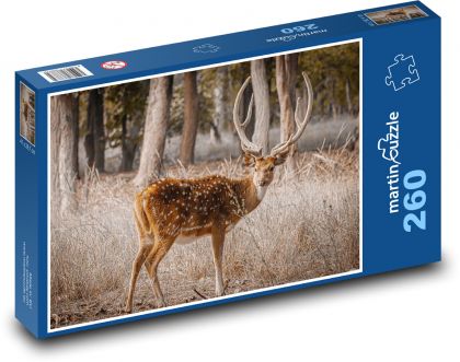 Jeleń - zwierzę - Puzzle 260 elementów, rozmiar 41x28,7 cm