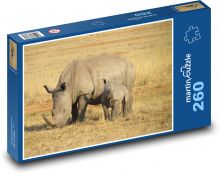 Nosorožec - Africká republika Puzzle 260 dílků - 41 x 28,7 cm
