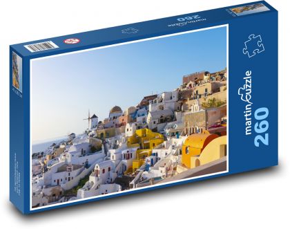 Pohľad na grécke Santorini - Puzzle 260 dielikov, rozmer 41x28,7 cm