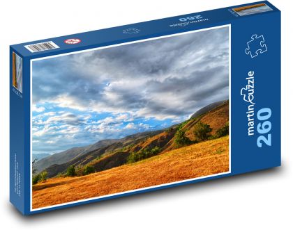 Horská krajina pod dramatickou oblohou - Puzzle 260 dielikov, rozmer 41x28,7 cm