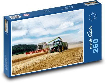 Zbiór kombajnem i ciągnikiem - Puzzle 260 elementów, rozmiar 41x28,7 cm