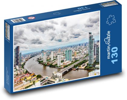 Bangkok - rieka - Puzzle 130 dielikov, rozmer 28,7x20 cm 
