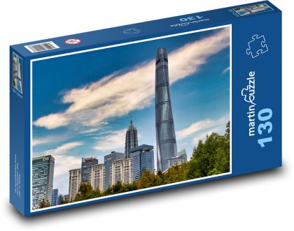 Drapacze chmur - budynki - Puzzle 130 elementów, rozmiar 28,7x20 cm