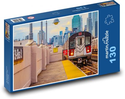 Vlak - trate, mesto - Puzzle 130 dielikov, rozmer 28,7x20 cm 
