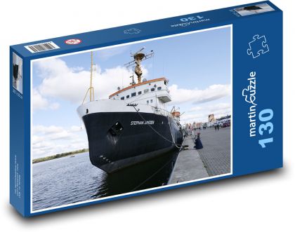 Statek w porcie - morze - Puzzle 130 elementów, rozmiar 28,7x20 cm