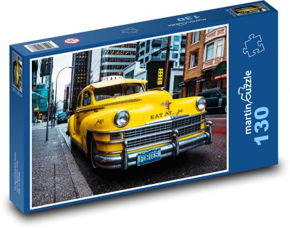 Yellow Street Taxi in Canada - Puzzle 130 pieces, size 28.7x20 cm 