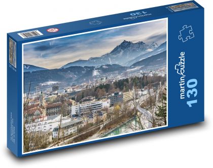 Innsbruck - Alpy - Puzzle 130 dielikov, rozmer 28,7x20 cm 
