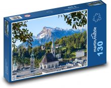 Stadt - Berge, Natur Puzzle 130 Teile - 28,7x20 cm