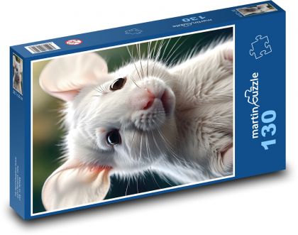 Słodka szara myszka - Puzzle 130 elementów, rozmiar 28,7x20 cm