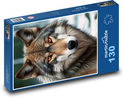Vlk - psie zviera - Puzzle 130 dielikov, rozmer 28,7x20 cm 
