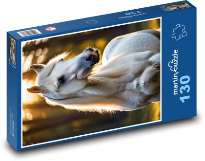 Gorgeous white horse - Puzzle 130 pieces, size 28.7x20 cm 