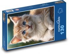 Mały szorstki kotek Puzzle 130 elementów - 28,7x20 cm