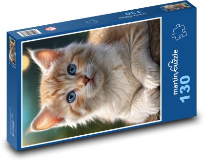 Mały szorstki kotek - Puzzle 130 elementów, rozmiar 28,7x20 cm