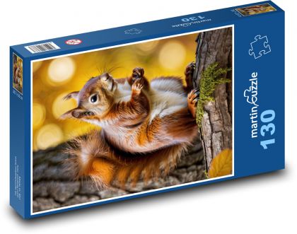 Wiewiórka - zwierzę leśne - Puzzle 130 elementów, rozmiar 28,7x20 cm