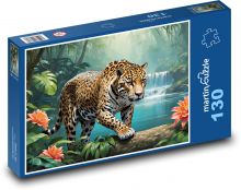 Jaguár v pralese Puzzle 130 dílků - 28,7 x 20 cm