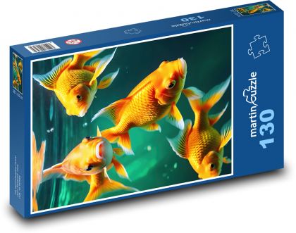 Goldfish in the water - Puzzle 130 pieces, size 28.7x20 cm