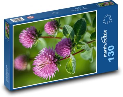 Kwiaty koniczyny na łące - Puzzle 130 elementów, rozmiar 28,7x20 cm