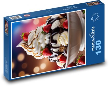 Eisbecher - süße Erdbeeren - Puzzle - 130 Teile