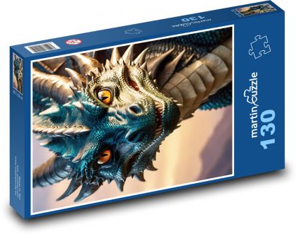Smok z bajki - Puzzle 130 elementów, rozmiar 28,7x20 cm