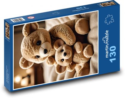 Misie do zabawy - Puzzle 130 elementów, rozmiar 28,7x20 cm