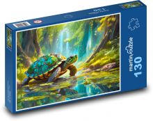Korytnačka plaziaca sa v lese Puzzle 130 dielikov - 28,7 x 20 cm 