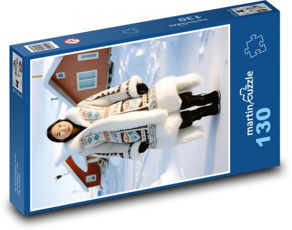 Žena v zimě - puzzle 130 dílků