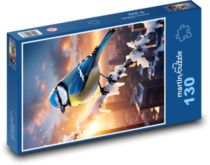 Ptáček - modrina sýkorky - Puzzle 130 dielikov, rozmer 28,7x20 cm 