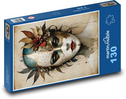 Portrét ženy v masce - puzzle 130 dílků