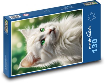 Grünäugige Katze - Puzzle - 130 Teile